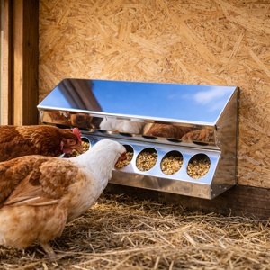 Automatické krmítko pre sliepky z pozinkovaného plechu – samodosypacie