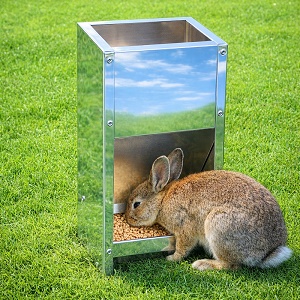 Krmítko pre králiky 2 L – kovové krmítko pre zajace